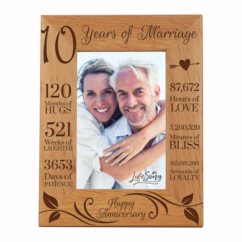 10th Wedding Anniversary Frame LifeSong Milestones Engraved 10th Wedding Anniversary Happy Annivesary